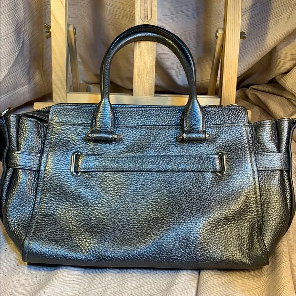 Coach leather gunmetal pocketbook EUC no strap